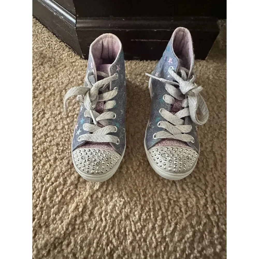 Sketchers Twinkle Toes Light-Up High Top Girl Sneakers Size 11